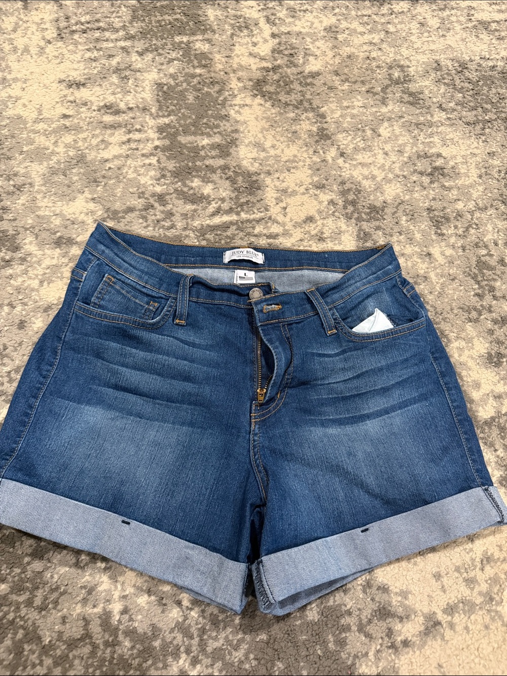 Judy Blue Medium Wash Roll-Cuff Denim Shorts